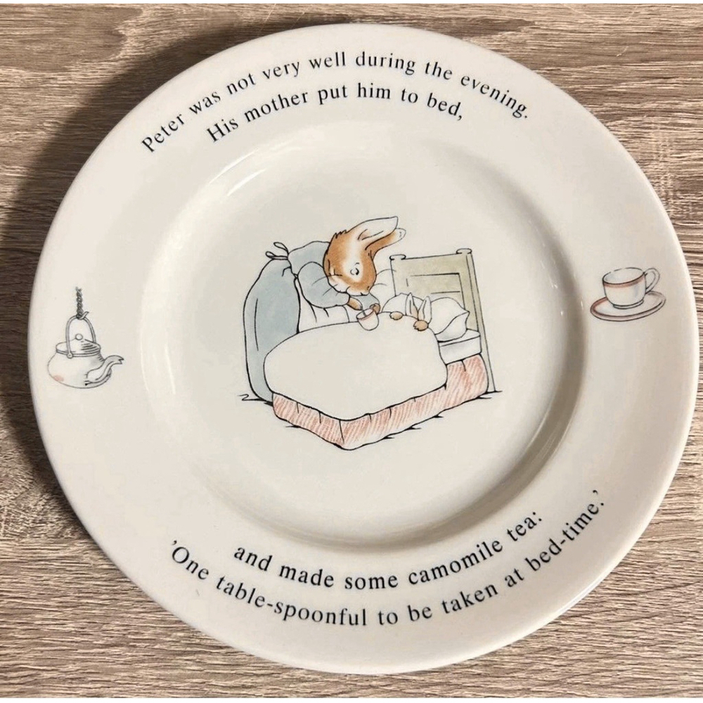 Vtg New Wedgwood Peter Rabbit 3-Piece Breakfast Set Bowl Plate Mug England - Picture 13 of 13